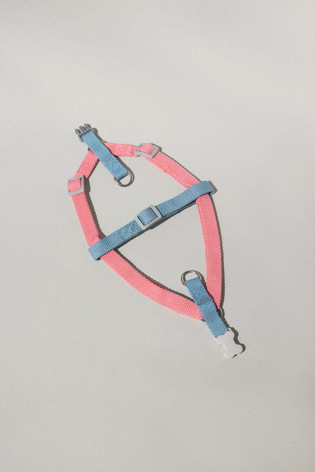 Dog cotton harness multicolour bone buckle adjustable pink blue Molipop