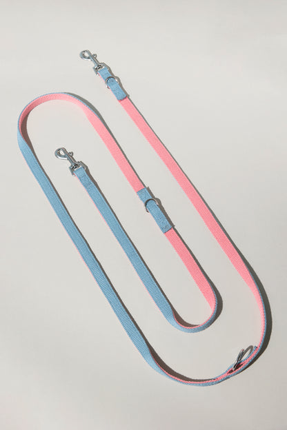 Dog cotton harness leash multicolour multifuntional adjustable for two dogs wearable pink blue Molipop
